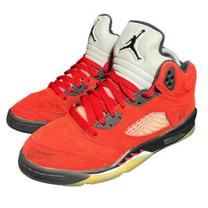 Nike Air Jordan 5 Retro GS 8.5 Women Raging Bull 2021 Red Suede Black 440888-600